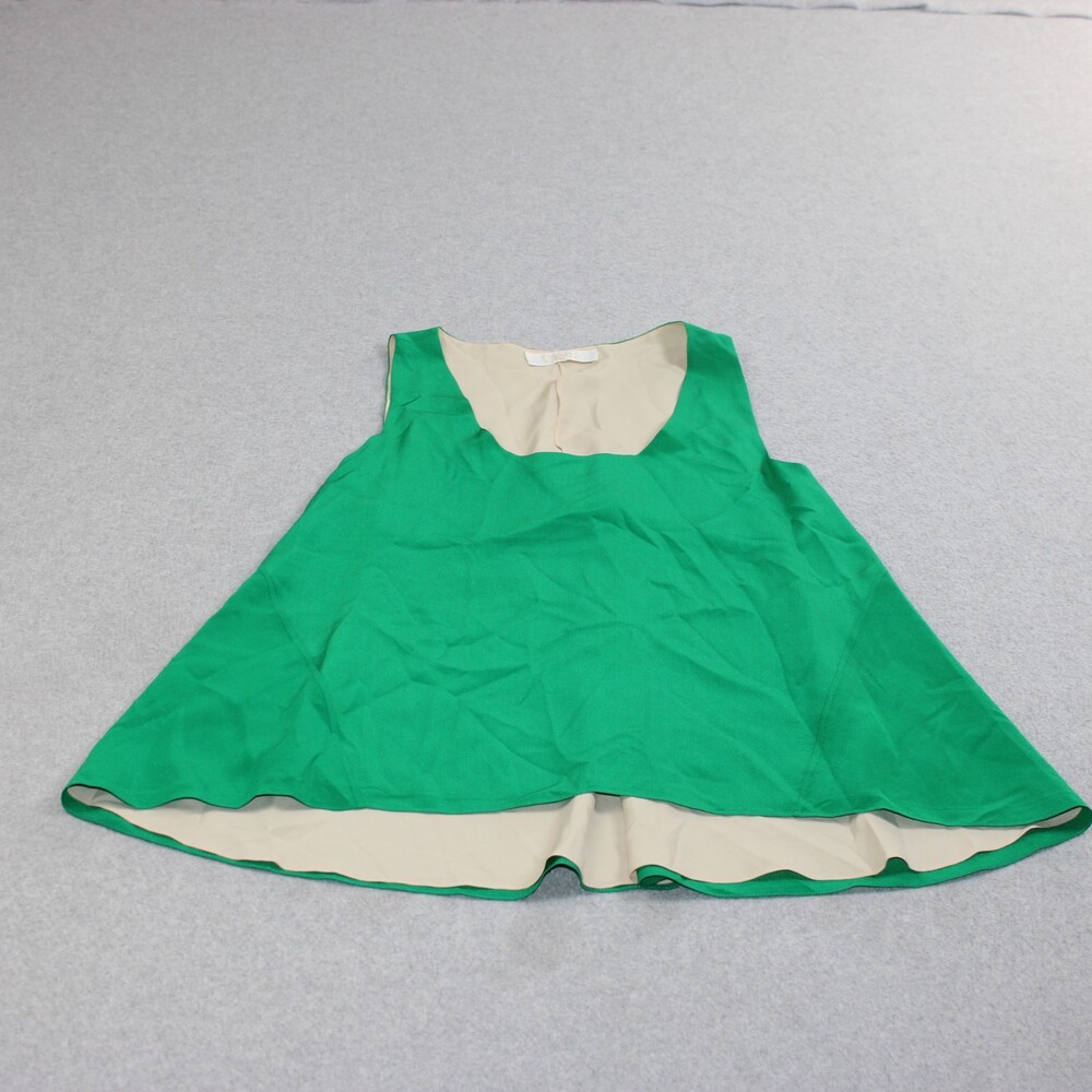 Chloe Silk Tank Top Women 38 Green Lightweight Breathable Capsule Oversized Y2K